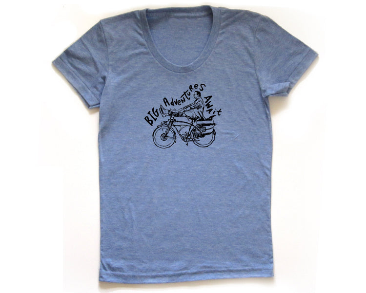 Women's Adventure T-Shirt – Pee Wee Big Adventures Await | Tri Blend Tee, Runs Small