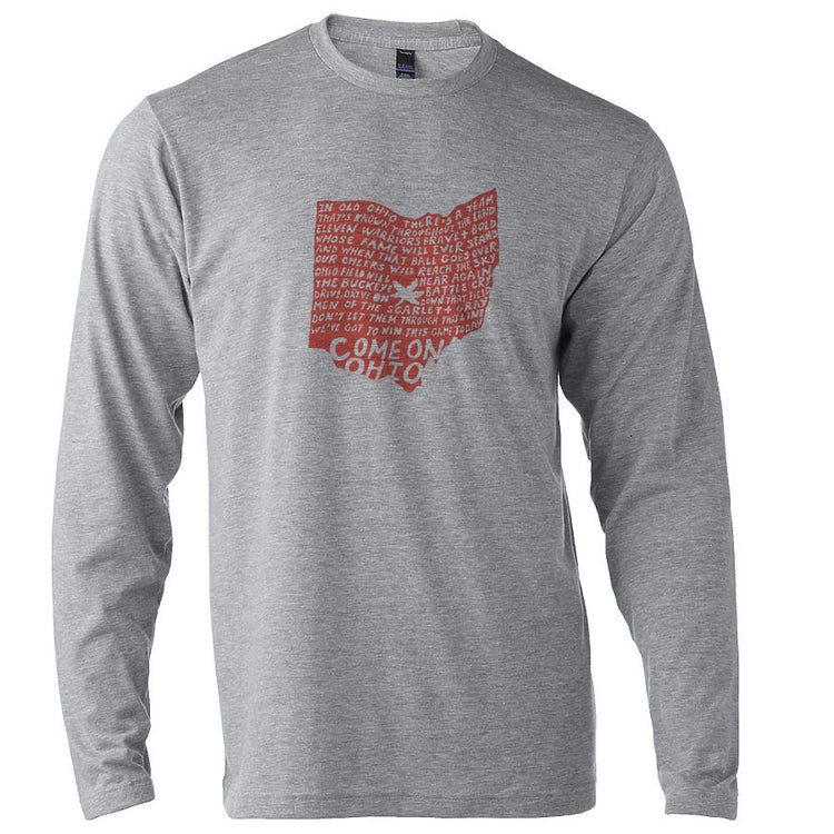 Unisex Long Sleeve Tee Come On Ohio TBDBITL - Buckeye Tee Ohio Football Shirt | Soft Cotton Shirt