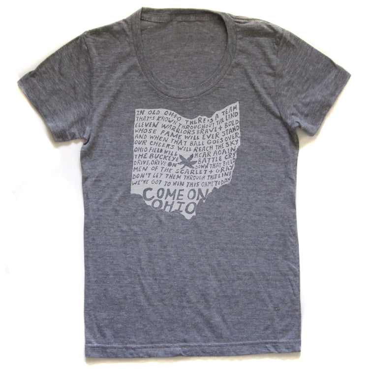 Women's Ohio Tee - Come On Ohio Design | Super Soft Tri-Blend V-Neck Shirt