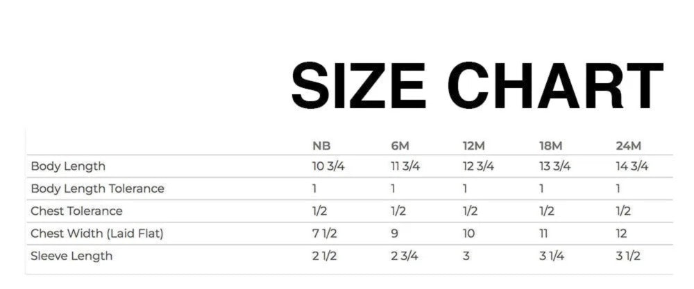 The image is a size chart that provides color options for various clothing items, including a white, black, blue, red, and yellow color palette.