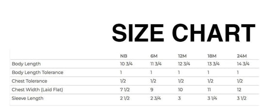The image is a size chart that provides color options for various clothing items, including a white, black, blue, red, and yellow color palette.
