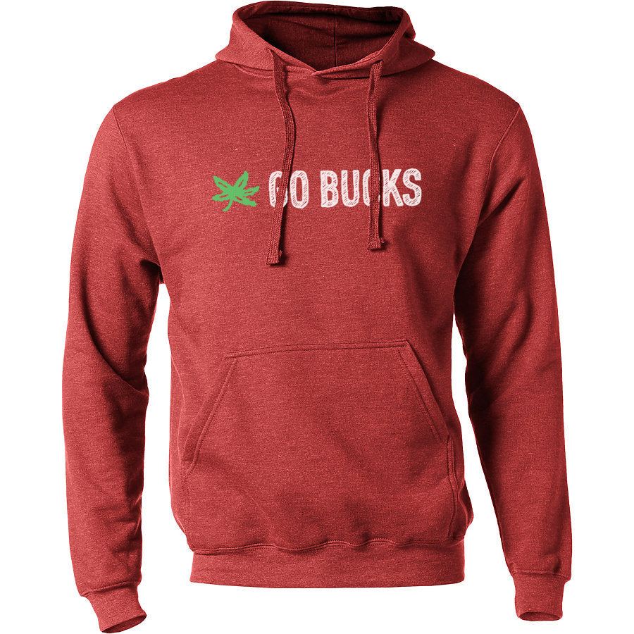 A red hoodie with the text "GO BUCKS" printed on it.