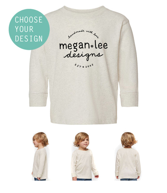 Made to Order Toddler Long-Sleeve Tee : You Choose Fabric Color & Design