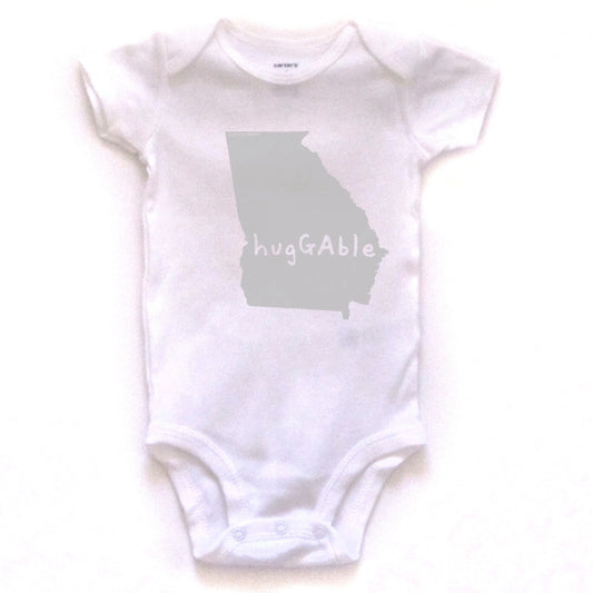 Georgia : hugGAble bodysuit (white), Baby Apparel - Megan Lee Designs