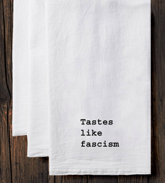 Protest Tea Towel – Hand Printed Cotton Flour Sack Towel by Megan Lee Designs