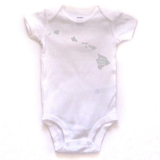 Hawaii : sHIny happy people bodysuit (white), Baby Apparel - Megan Lee Designs
