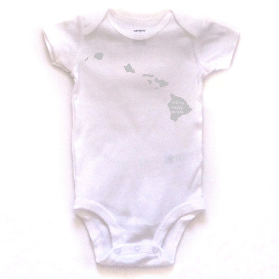 Hawaii : sHIny happy people bodysuit (white), Baby Apparel - Megan Lee Designs