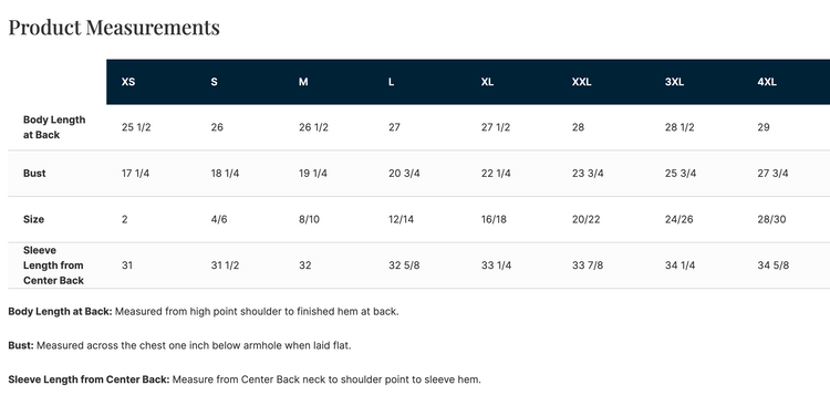a table with measurements for various sizes and styles of clothing, including bust, waist, and sleeve length. The table provides the corresponding measurements for different body lengths, such as XS, S, M, L, XL, and XXL. The measurements are based on high and low shoulder measurements, which are used to determine the bust and sleeve length. The table is organized in a structured manner, with each size listed under a specific category and corresponding measurements provided.