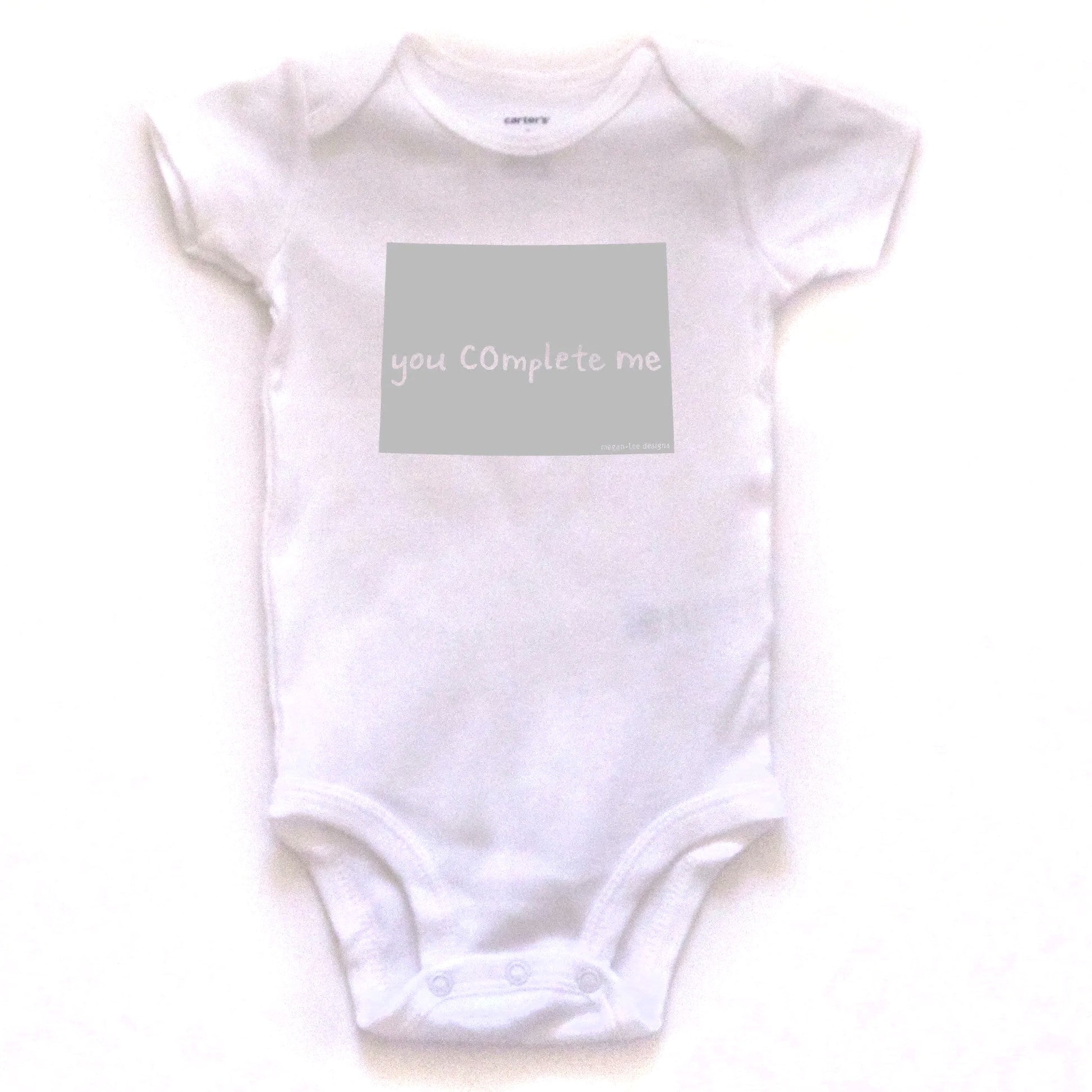 Colorado : you COmplete me bodysuit (white), Baby Apparel - Megan Lee Designs