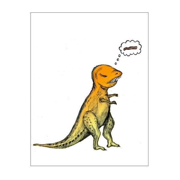 T-rex/Bacon Notecard