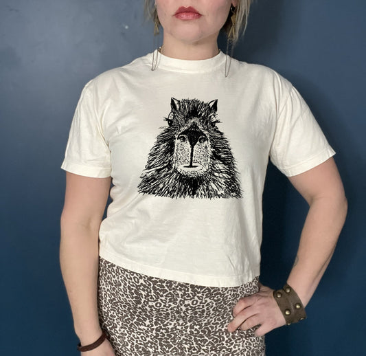 Capybara Screen print animal Boxy Women's Cut Comfort Colors