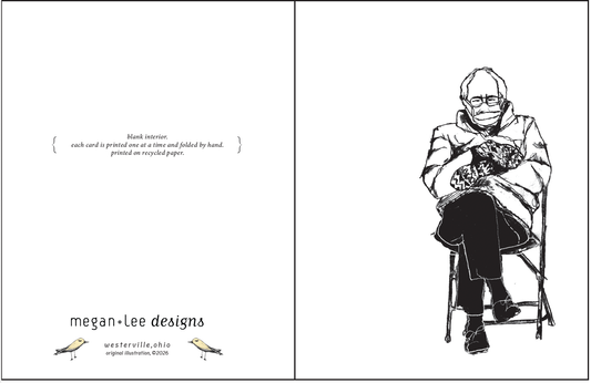 Bernie Mittens Funny Notecard