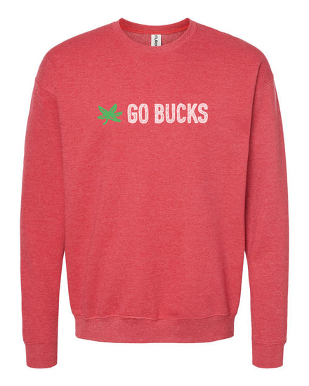 A red sweatshirt with the text "GO BUCKS" printed on it.