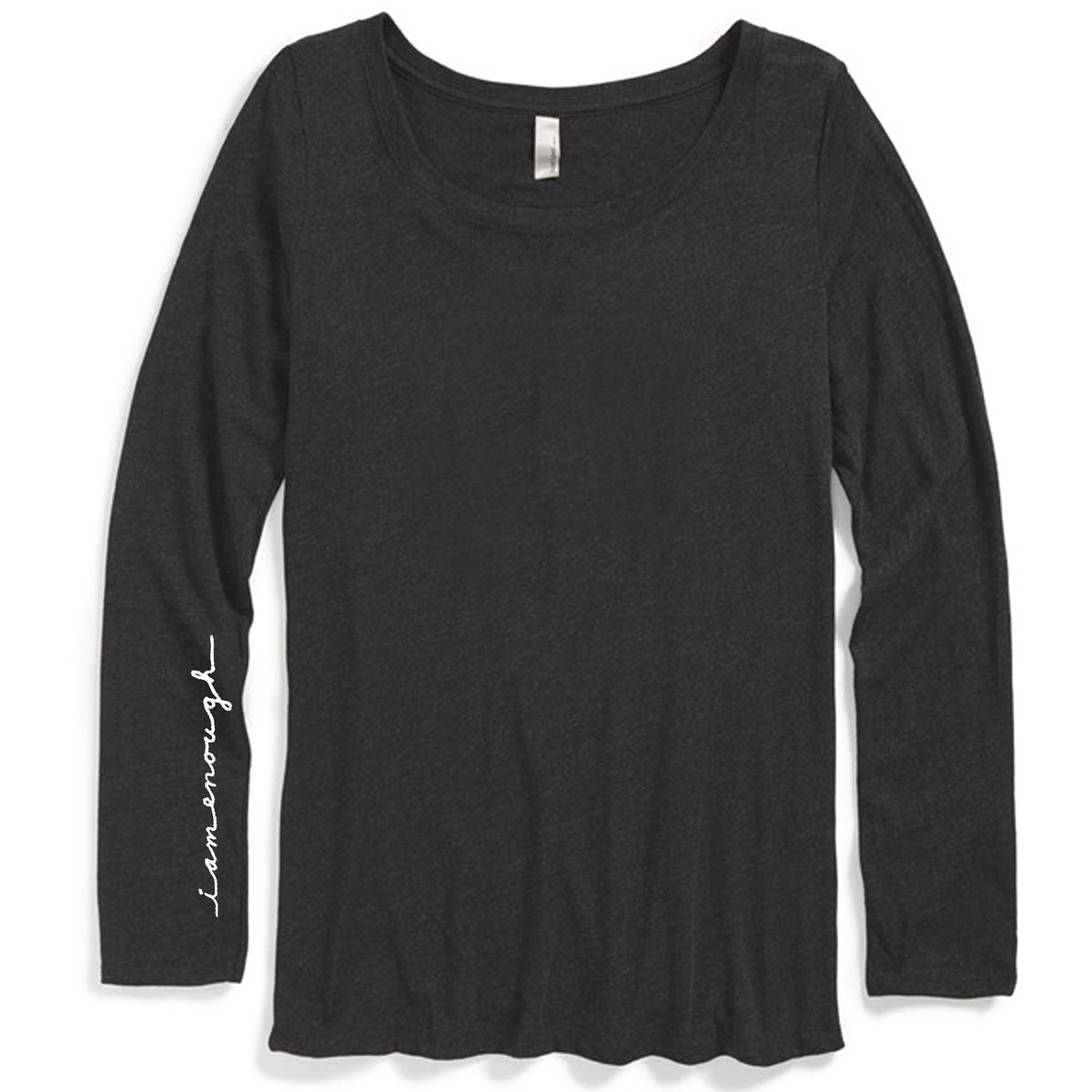 A black long-sleeved shirt with a simple, classic design.