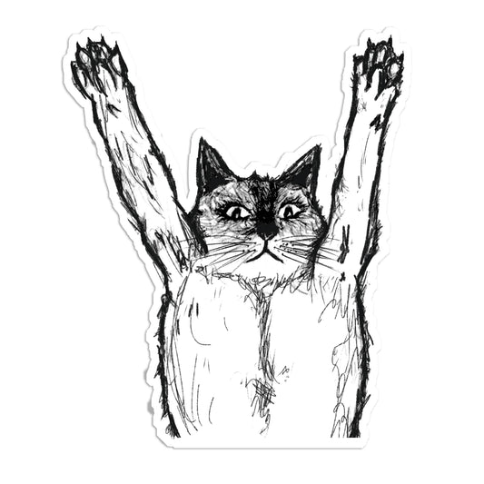 Sticker - Funny Cat - Waterproof Vinyl 4in