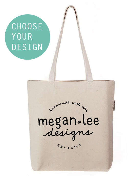 Made to Order Organic Tote Bag : You Choose Fabric Color & Design