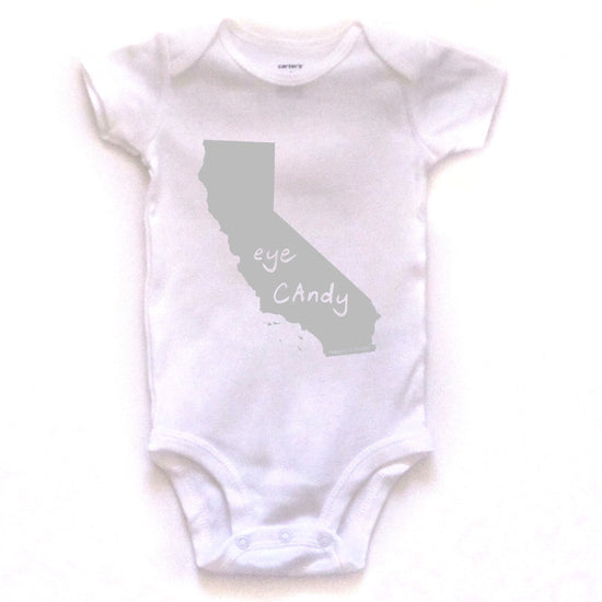 California : eye CAndy bodysuit (white), Baby Apparel - Megan Lee Designs
