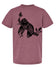 A t-shirt with a graphic design depicting a sloth hanging from a branch.