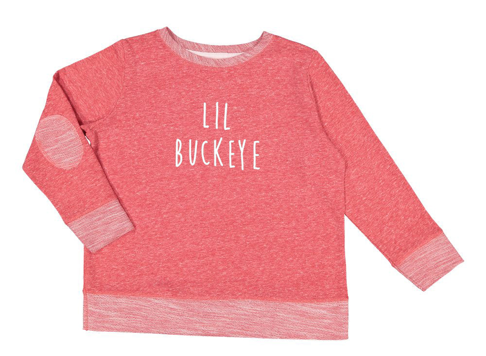 Kids Lil Buckeye Sweatshirt | Hand Printed Soft Cotton Pullover for Youth