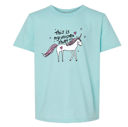 Unicorn Kids Shirt – Hand Printed Kids Graphic Tee With Artist Drawn Design