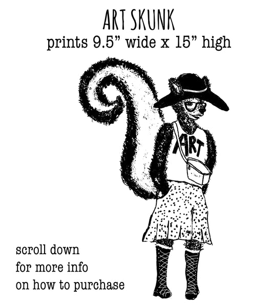 Art Skunk Custom Printed on Item of your Choice