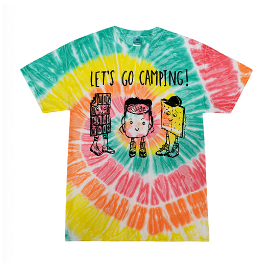 Kids Camp Tee – Hand Printed Youth T-Shirt With Campfire Graphic Design