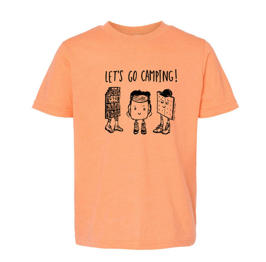 Kids Camp Tee – Hand Printed Youth T-Shirt With Campfire Graphic Design