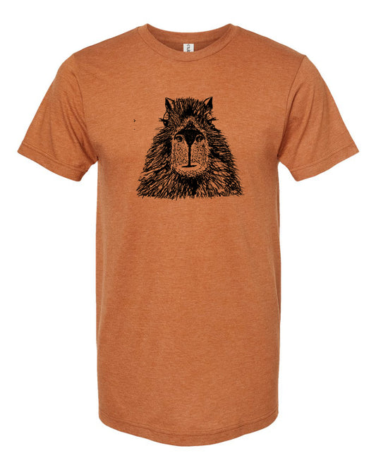 Capybara Unisex Tee – Soft Cotton T-Shirt With Hand Printed Animal Graphic