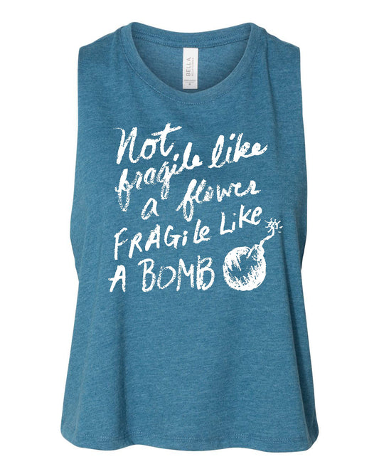 Muscle Crop Tank – Flower Bomb Screen Printed Bella Canvas Soft Cotton Top