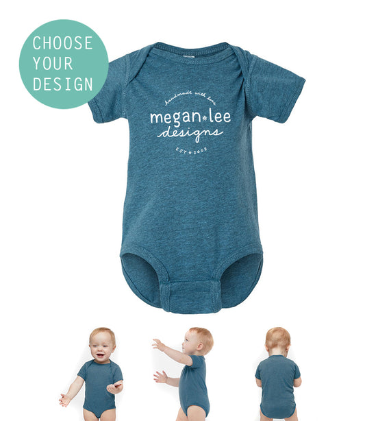 Baby Onesie Custom Infant Bodysuit | Soft Cotton Fabric | Megan Lee Designs