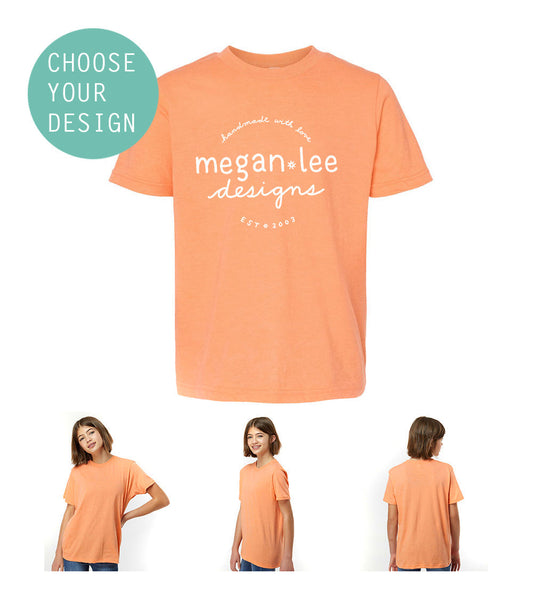 Youth Custom T-Shirt - Hand Printed Tee With Artist Drawn Design & Fabric Colors