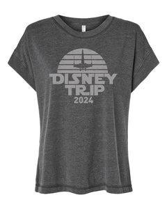 Disney Trip Star Wars : Women's Relaxed Vintage Wash Tee (Charcoal)