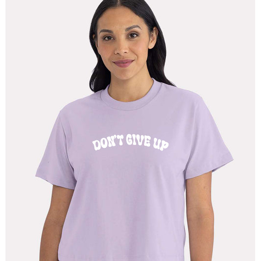 Don't Give Up : Boxy Cropped Women's Tee