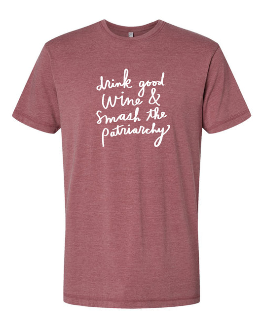 Unisex Wine Tee – Soft Cotton T Shirt | Hand Printed Graphic by Megan Lee Designs