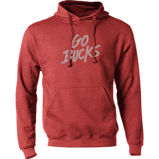 Unisex Hoodie Buckeye | Custom Size, Screen Printed Soft Cotton Sweatshirt in Scarlet and Gray