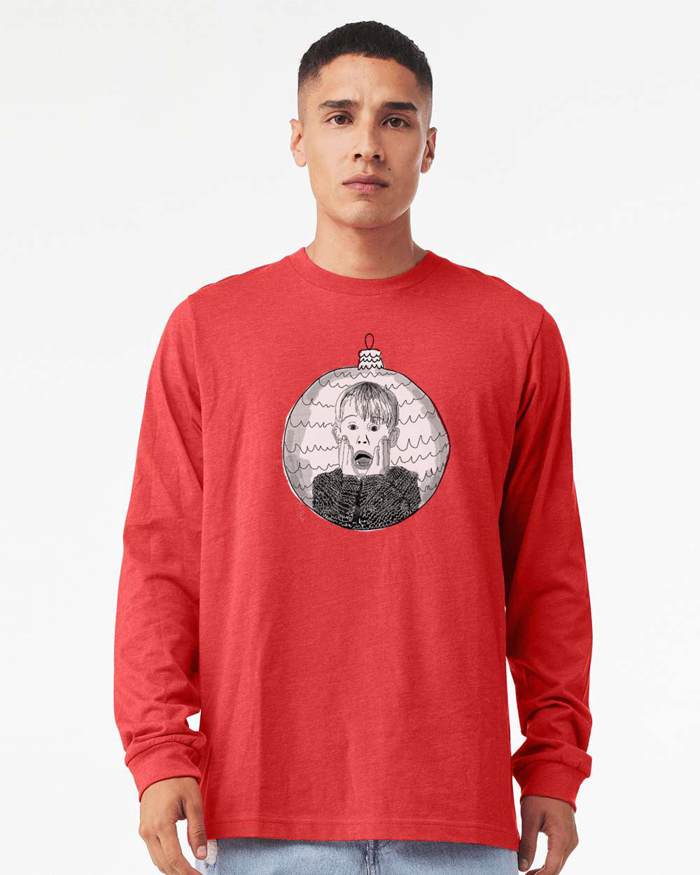 Home Alone : Unisex Long Sleeve (Heather Red)