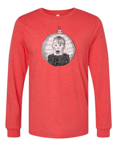 Home Alone : Unisex Long Sleeve (Heather Red)