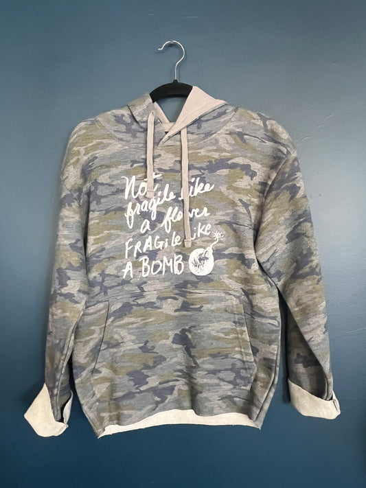 Flower Bomb : Raw Edge Hoodie