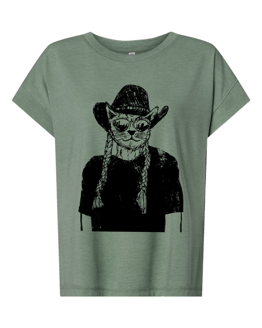 Willie Cat : Vintage Wash Loose Tee
