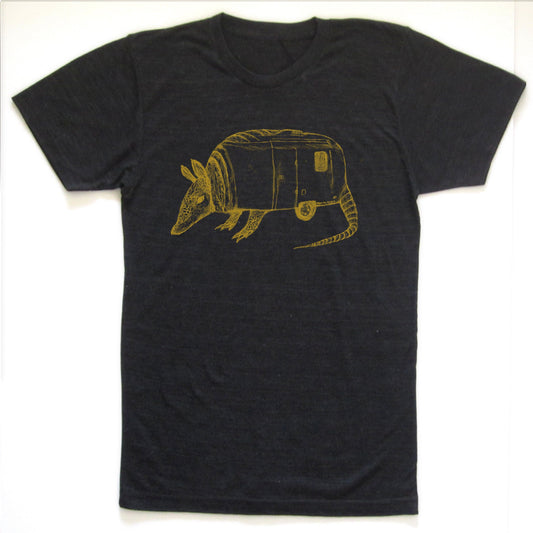 Unisex Tri-Blend Tee – Armadillo T-Shirt | Hand Printed Soft Breathable Fabric