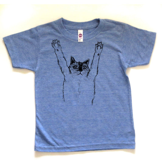 Kids Cat Tee – Hand Printed Soft Cotton Graphic Shirt With Cute Kitten Design