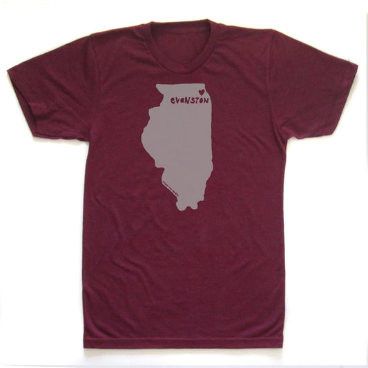 Unisex Tri-Blend Tee – Evanston Love Graphic Shirt | Soft Eco Friendly Apparel