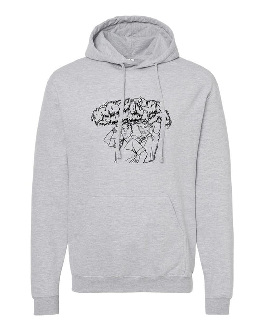 White Christmas Hoodie - Hand Printed Soft Cotton Pullover | Megan Lee Designs