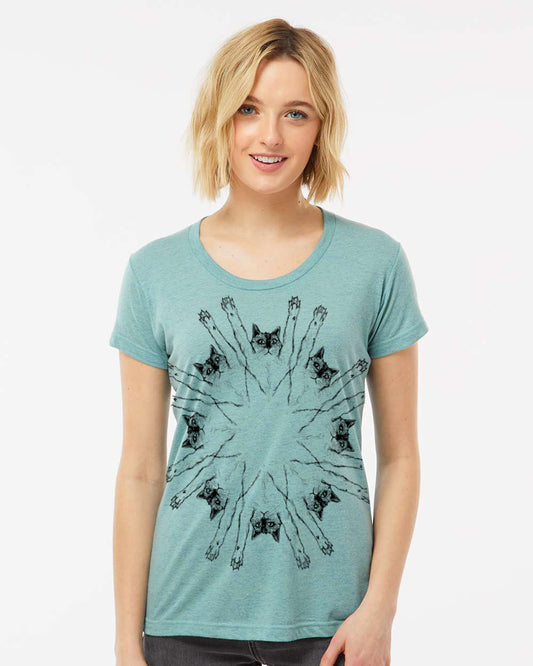 Women's Tee Suncats - Super Soft Apparel | Hand Printed Eco Friendly Shirt