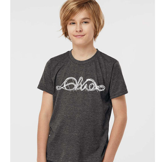 Kids Rollercoaster Tee - Ohio Theme Shirt | Hand Printed Soft Cotton Tee