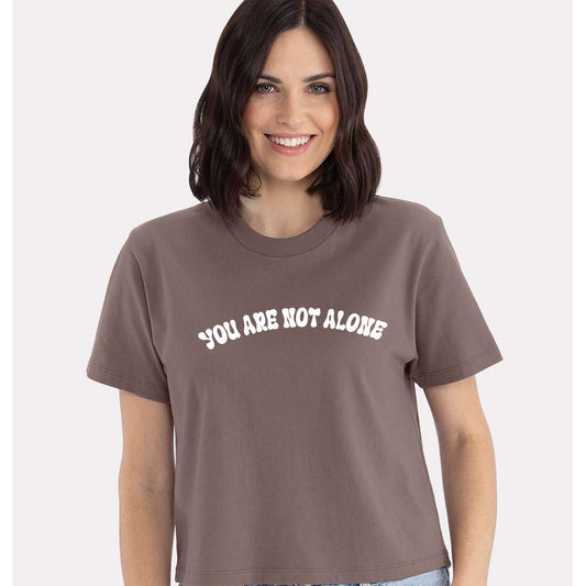 Boxy Cropped Tee – Women's Soft Cotton Shirt | Hand Printed Positivity Top