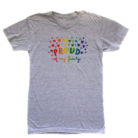 Pride Unisex Tee – Hand Printed Family Shirt | Soft Tri Blend Rainbow T-Shirt