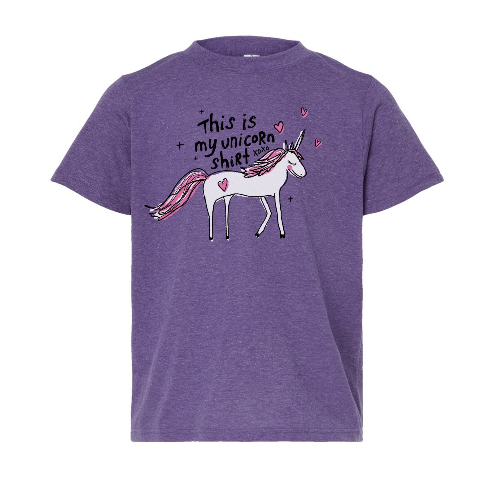 Unicorn Shirt : Kids Tee (Heather Purple)
