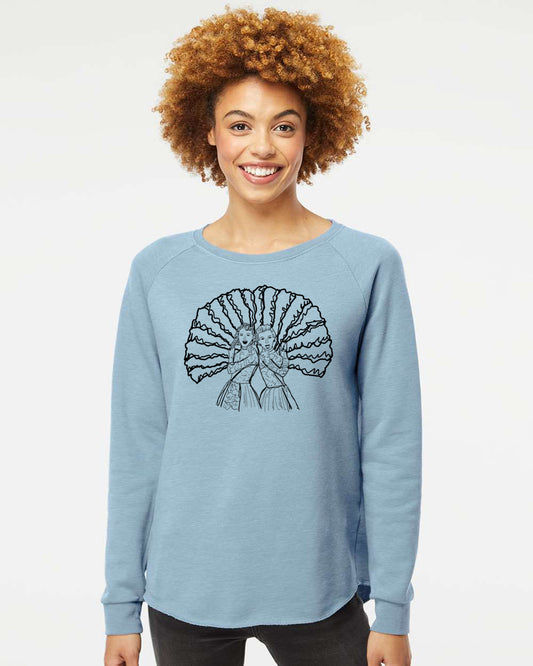 Wave Wash Sweatshirt – Sisters Graphic Crewneck Pullover | Eco Friendly Soft Cotton