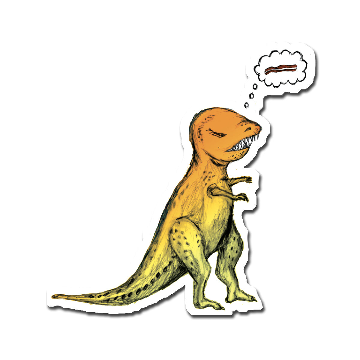 T-rex Dreaming of Bacon Sticker